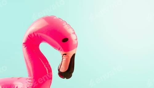 Preview: Head of pink inflatable flamingo