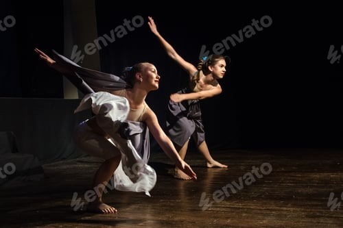 Preview: staging on the stage of a children's theater with actors