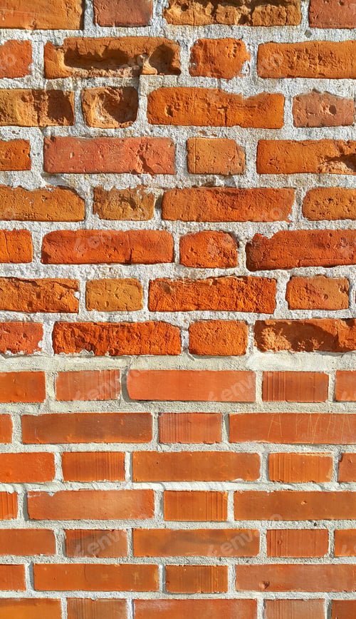 Preview: Texture of a red wall with different bricks