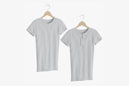 Preview: Crew Neck T-Shirts on Hangers - Womenswear Apparel