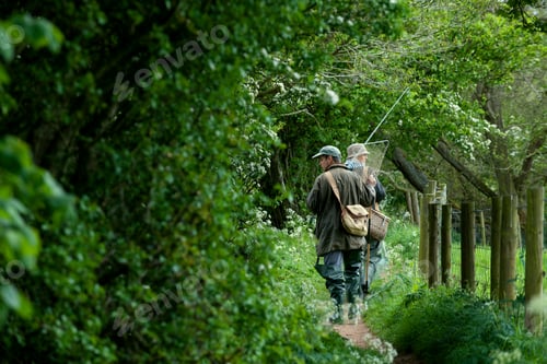 Preview: Two people on a path going fishing