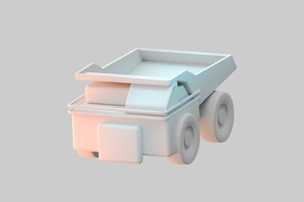 Cartoon low-poly dump truck