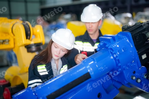 Preview: Engineer testing a robotic production simulator in robotics research facility