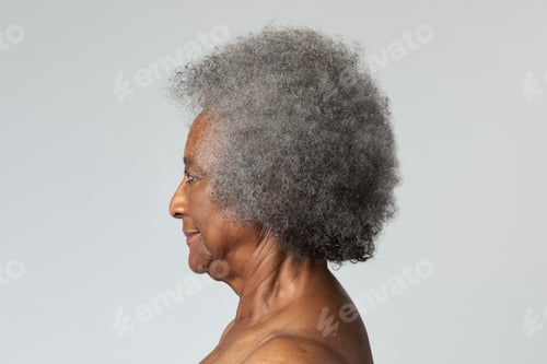 Preview: Senior African American woman in profile