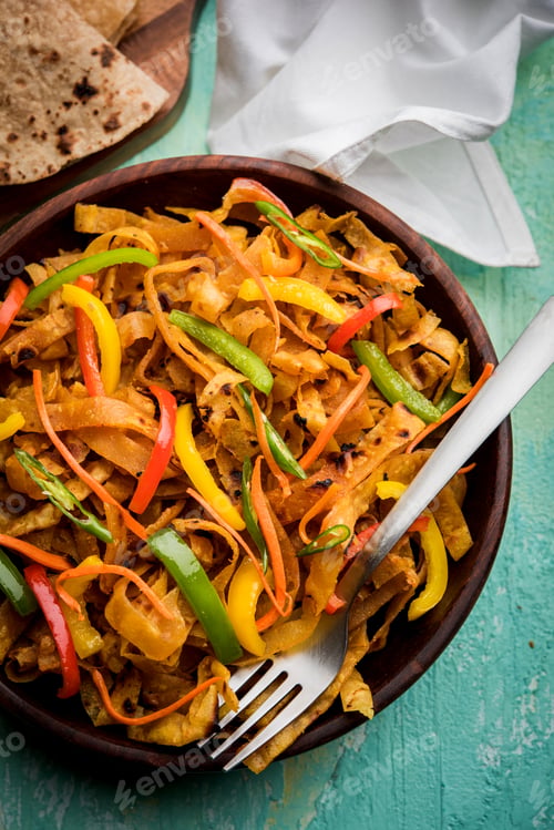 Preview: Leftover Chapati noodles is an Indian snack recipe