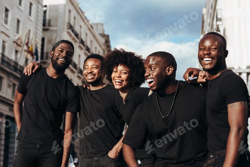 Preview: Happy friends hanging out in the city