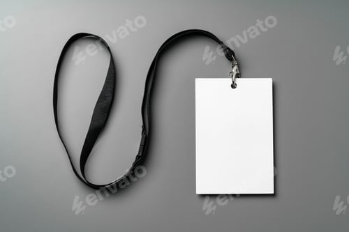 Preview: Blank nametag on gray background copy space