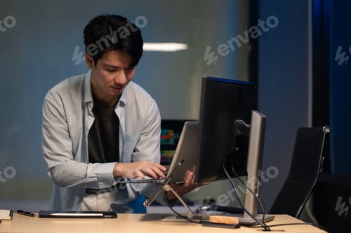 Preview: Development programmer male working in website a software and coding technology.