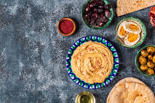 Preview: Hummus - traditional dish of Israeli and Middle Eastern cuisine.