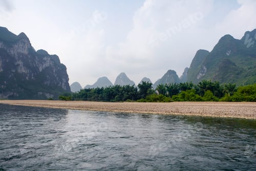 Preview: View of the Guilin hills from a boat