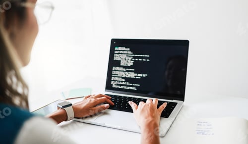 Preview: Code developer, Programmer work on website support app on computer at technology office