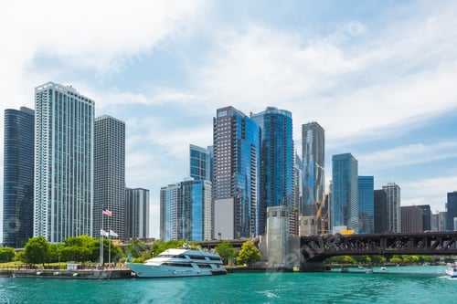 Preview: Chicago Downtown Skyline View From A Boat