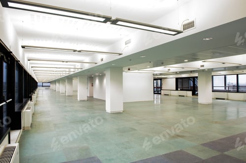 Preview: Bright and empty business offices with long hall