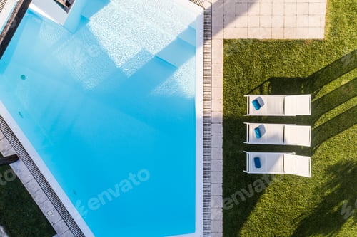 Preview: Modern house with garden swimming pool and wooden pergula