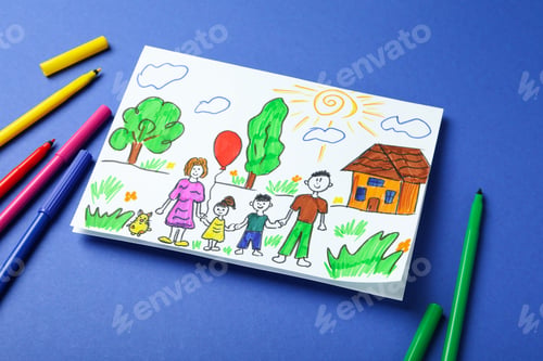 Preview: Concept of Family Day on blue background