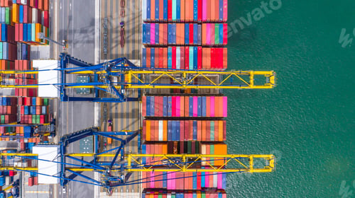 Preview: Container ship global business freight import export logistic transportation.