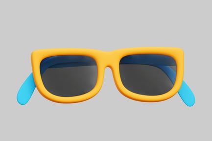 Preview: Vibrant Yellow Sunglasses With Blue Accents