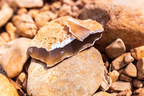 Preview: Piece of a flint stone, silex, used in prehistory as a tool.