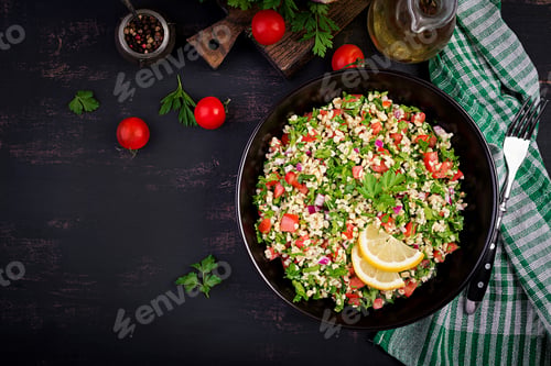 Preview: Tabbouleh salad. Traditional middle eastern or arab dish.