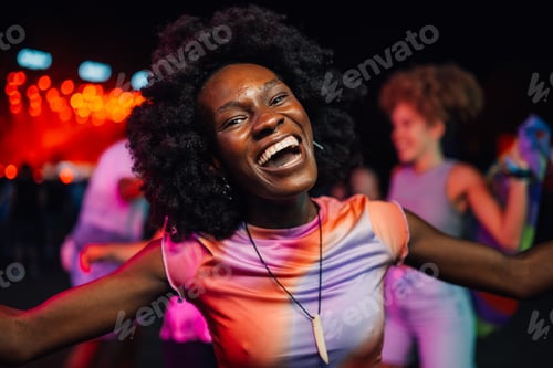 Preview: Joyful celebration at a vibrant night party