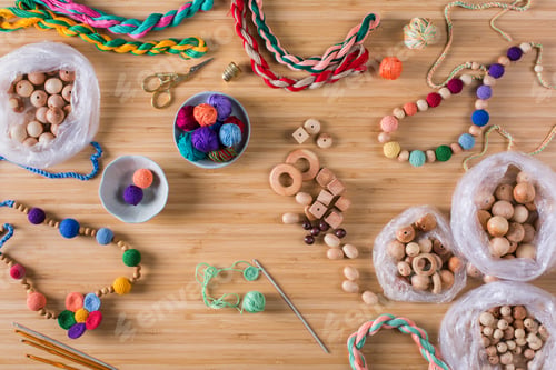 Preview: Hobby, crafting, creativity, time at home. Making baby beads activity