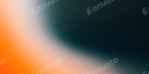 Preview: Orange illuminated spots on black grainy gradient background, color noise texture effect, copy space