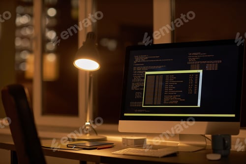 Preview: Workplace of developer with computer