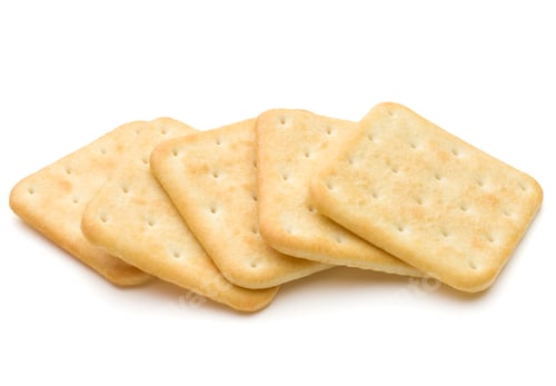 Preview: Dry cracker cookies isolated on white background cutout