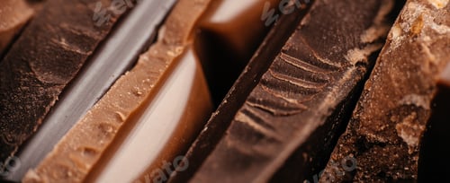 Preview: Layered chocolate pieces macro texture background