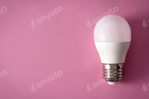 Preview: Light bulb on pink background