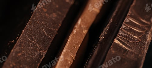 Preview: Dark chocolate macro texture with layered shards and rich cocoa surface