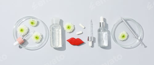 Preview: Concept of face and skin care with Hyaluronic acid
