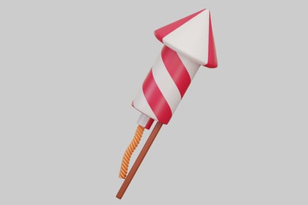 Red and white striped object