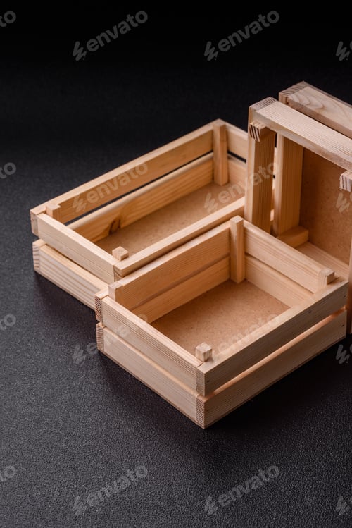 Preview: Empty wooden box for fruits or vegetables
