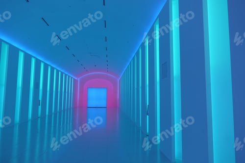 Preview: Futuristic Tunnel with Blue and Pink Lighting