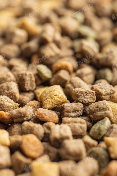 Preview: Dry kibble pet food. Dog or cat food.