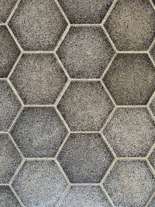 Preview: Vertical shot of six-sided pavement tiles
