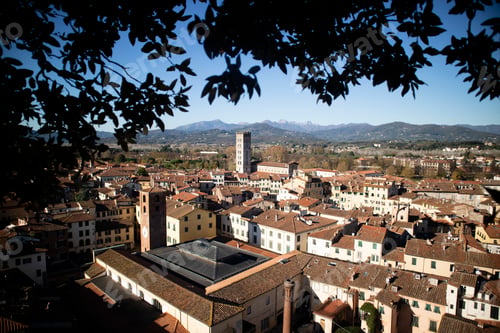 Preview: Top view of the city of Lucca Tuscany Italy