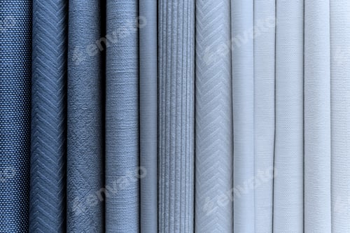 Preview: Abstract Blue and White Fabric Swatches Background