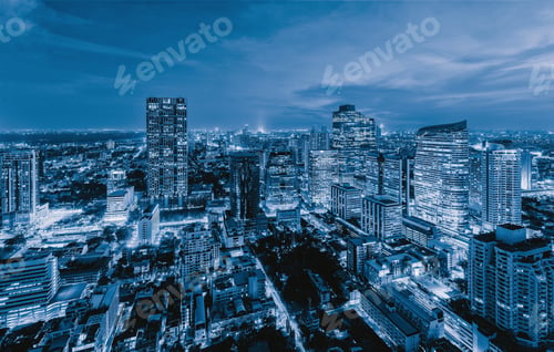 Preview: Bangkok Downtown. Thailand. Financial district and business in urban city in Asia.