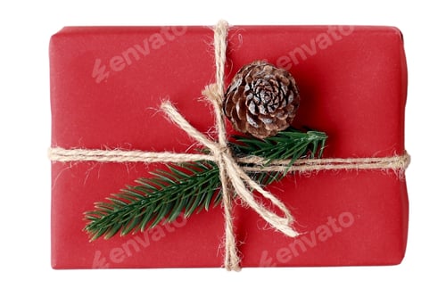 Preview: #6594 Red christmas gift box isolated on a transparent background