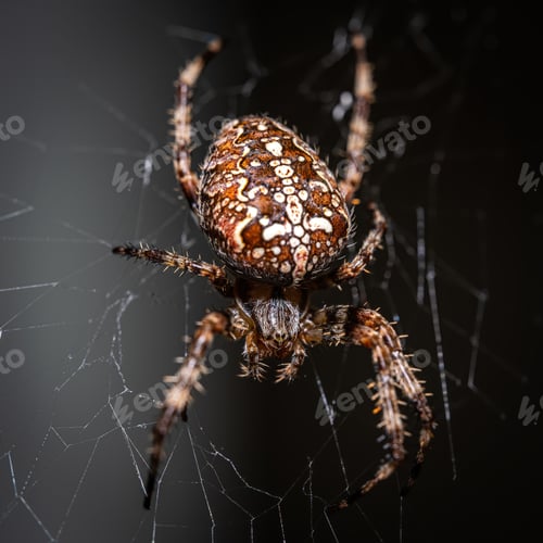 Preview: Macro shot of a spider on a web outdoors