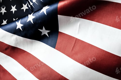 Preview: Beautifully waving star and striped American flag