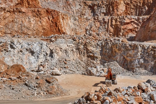 Preview: Heavy excavator on a quarry. Excavation machinery. Earthmover