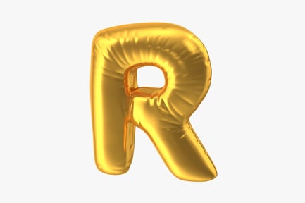 Preview: Golden Foil Letter R Balloon