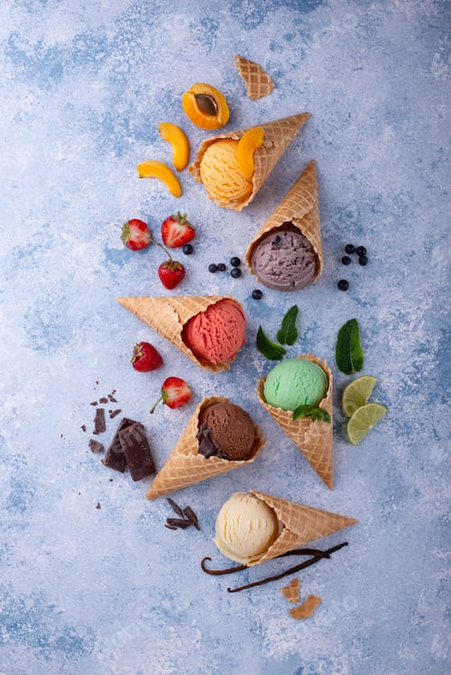 Preview: Assortment of different taste of ice cream