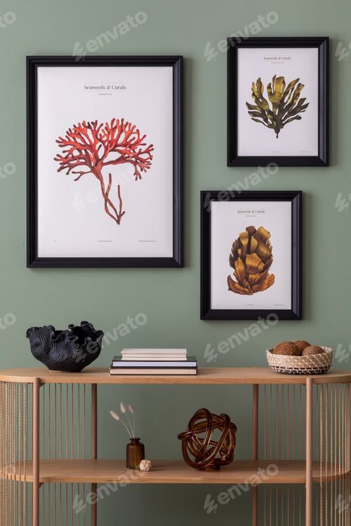 Preview: The stylish boho composition at living room interior