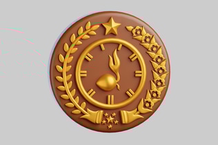 Preview: Abstract golden floral emblem medallion