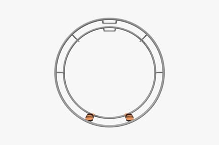 Preview: Circular metallic object with straps and apertures