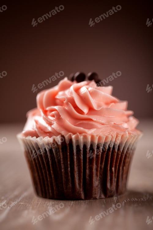 Preview: Colored Cupcake on Background.